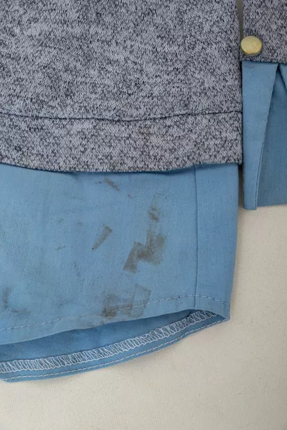 Блуза-обманка  -уцінка, колір сіро-блакитний, 230R542-U-3