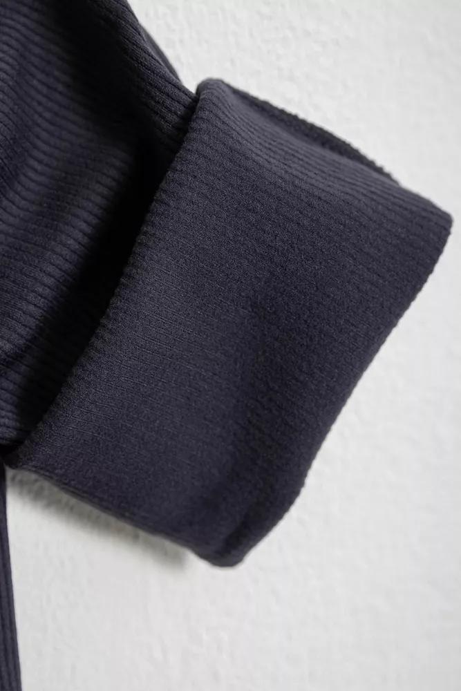 Купити Лосини жіночі однотонні в рубчик, колір темно-сірий, 214R0009 - Фото №6