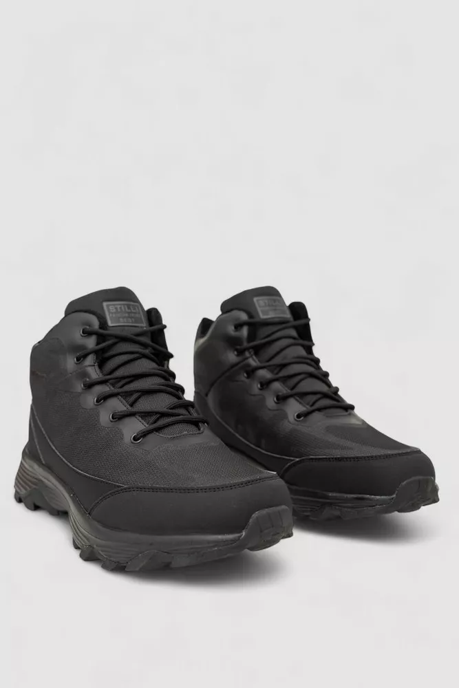 Купити Кросівки чоловічі зимові на хутрі, колір чорний, 248RH1090 - Фото №3