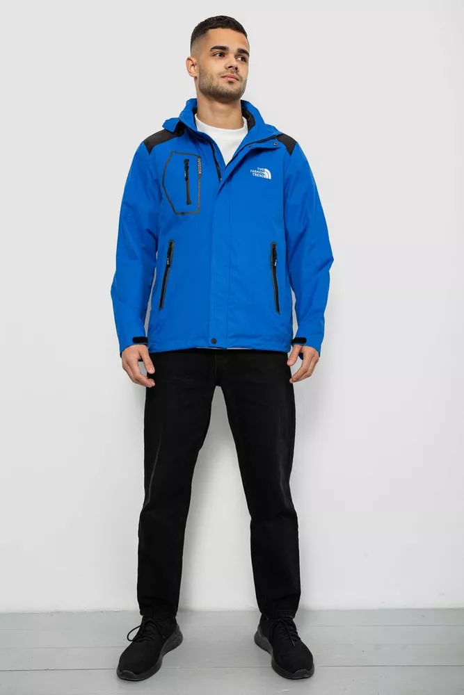 Купити Вітровка чоловіча з принтом 244R2515, колір Синій - Фото №3