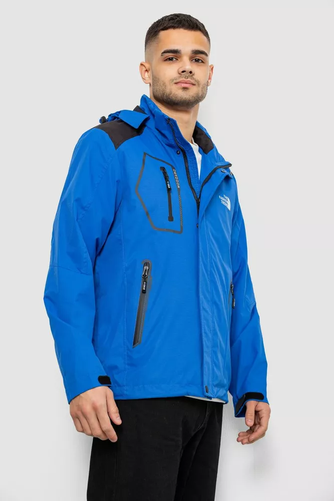 Купити Вітровка чоловіча з принтом 244R2515, колір Синій - Фото №4