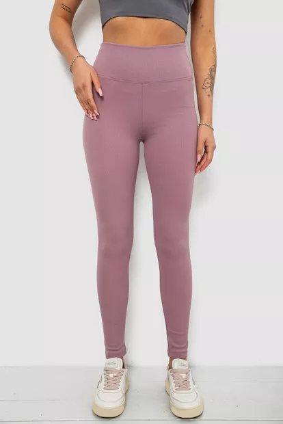 Лосини жіночі однотонні в рубчик, колір бузковий, 214R0009