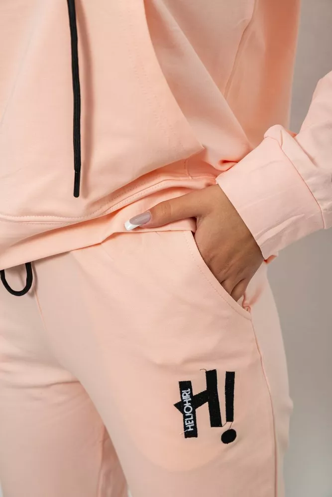 Купити Спортивний костюм жіночий двонитка, колір персиковий, 214R1419-003 - Фото №5