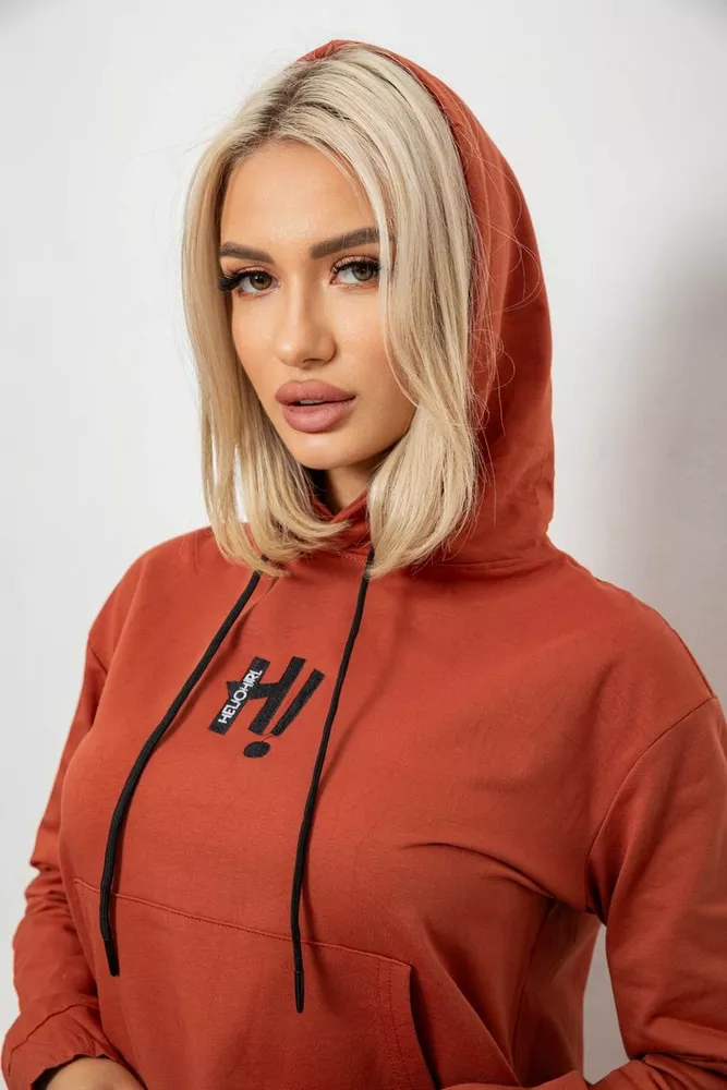 Купити Спортивний костюм жіночий двонитка, колір теракотовий, 214R1419-003 - Фото №5