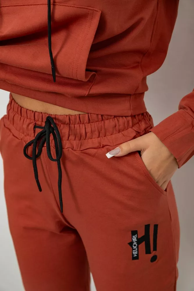 Купити Спортивний костюм жіночий двонитка, колір теракотовий, 214R1419-003 - Фото №6