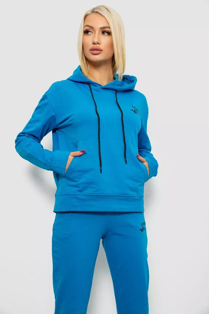 Купити Спортивний костюм жіночий двонитка  -уцінка, колір джинс, 214R1419-005-U-2 - Фото №2