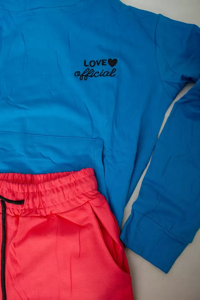 Купити Спортивний костюм жіночий двонитка  -уцінка, колір джинс, 214R1419-005-U-2 - Фото №7