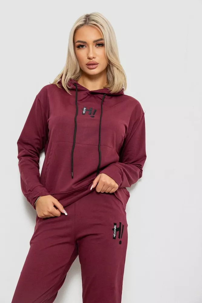 Купити Спортивний костюм жіночий двонитка, колір сливовий, 214R1419-003 - Фото №2