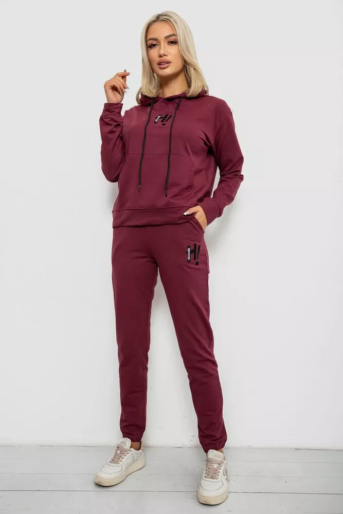 Купити Спортивний костюм жіночий двонитка, колір сливовий, 214R1419-003 - Фото №3