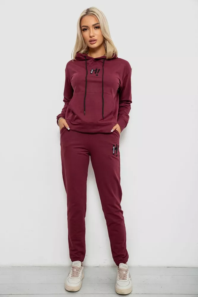 Купити Спортивний костюм жіночий двонитка, колір сливовий, 214R1419-003 - Фото №1