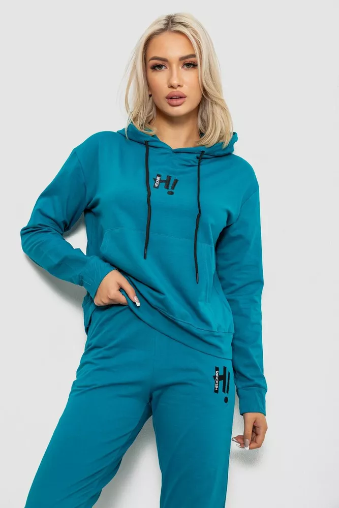 Купити Спортивний костюм жіночий двонитка, колір бірюзовий, 214R1419-003 - Фото №2