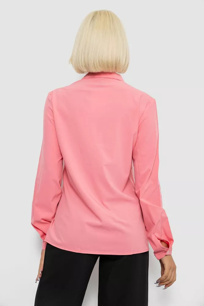 Купити Сорочка жіноча класична з аплікацією, колір рожевий, 230R014-2 оптом - Фото №4