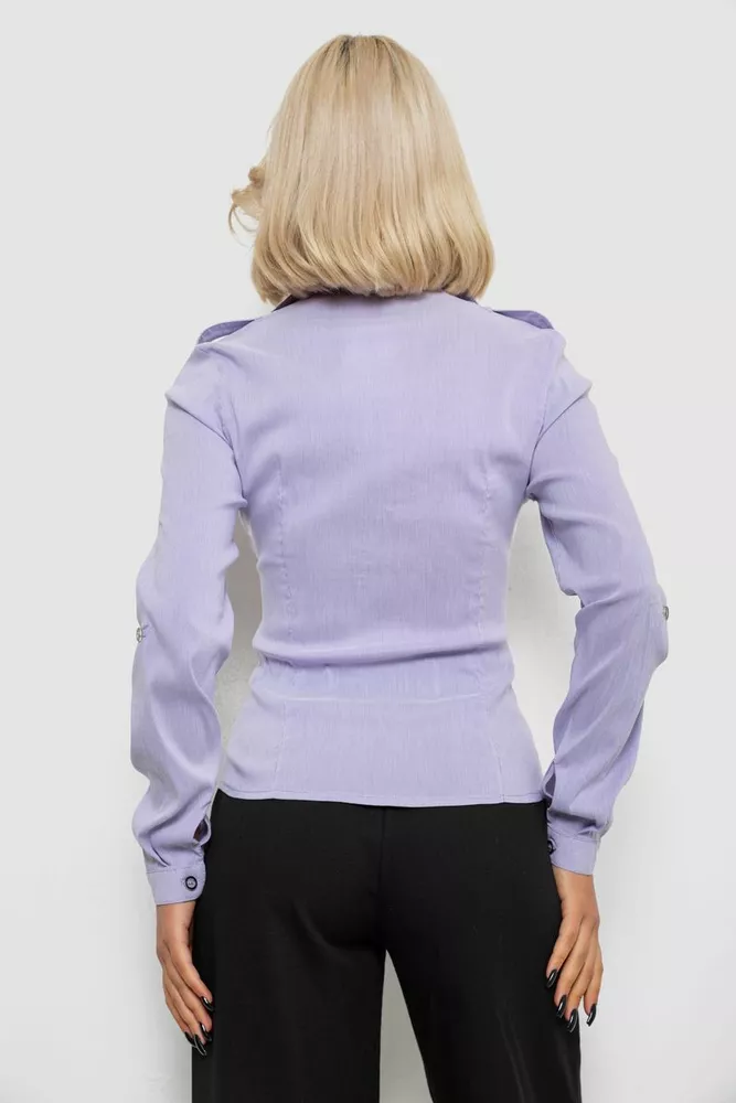 Купити Сорочка класична в смужку, колір бузковий, 230R641-5 - Фото №4