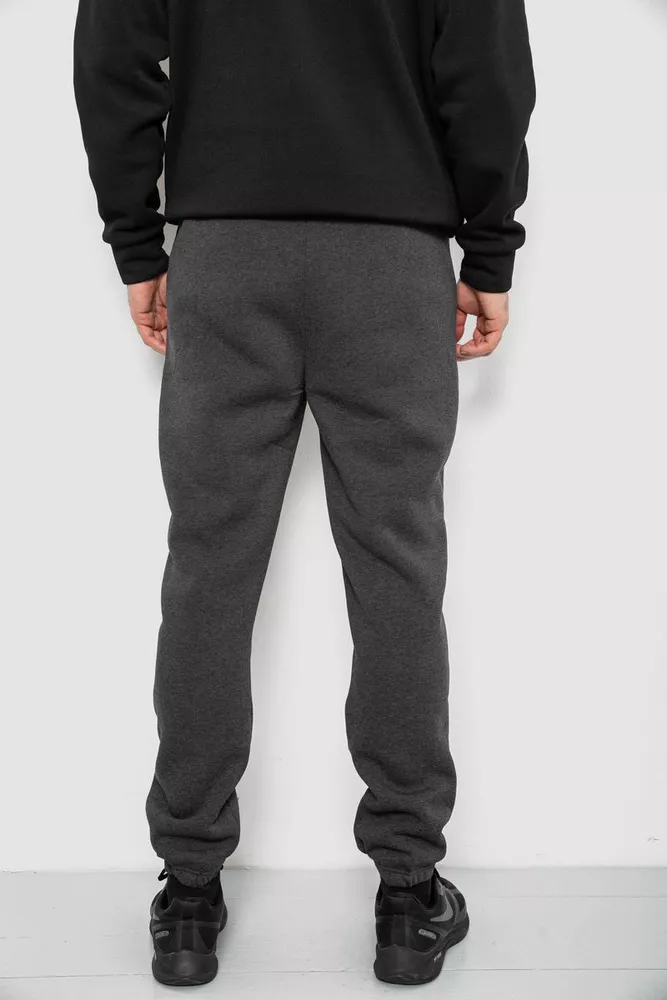Купить Спортивные штаны мужские на флисе, цвет грифельный, 129RA9998 - Фото №4