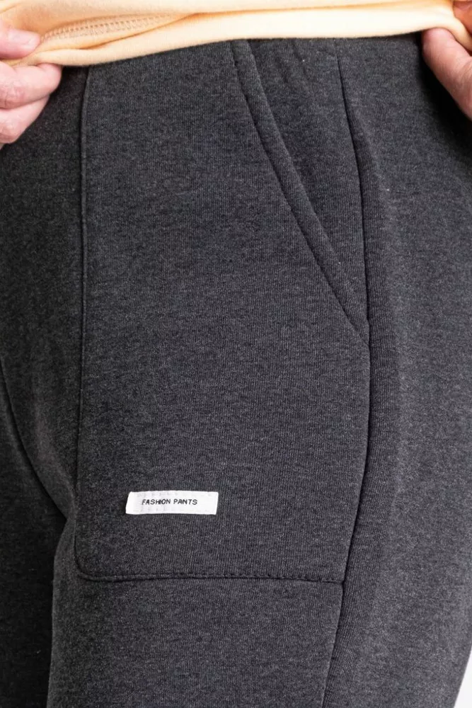 Купить Спортивные штаны мужские на флисе, цвет грифельный, 129RA9998 - Фото №4