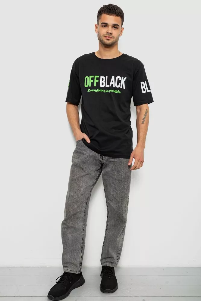 Купити Футболка чоловіча з принтом, колір чорний, 244R1015 - Фото №2