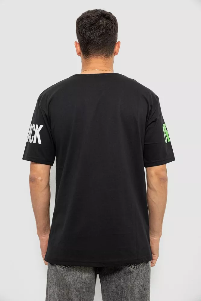 Купити Футболка чоловіча з принтом, колір чорний, 244R1015 - Фото №4