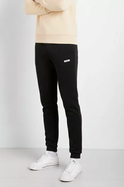 Спортивные штаны мужские на флисе, цвет черный, 129RA9998
