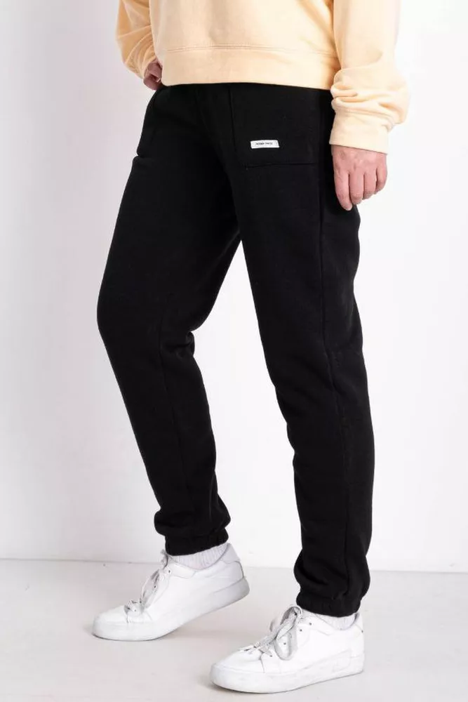 Купить Спортивные штаны мужские на флисе, цвет черный, 129RA9998 - Фото №4