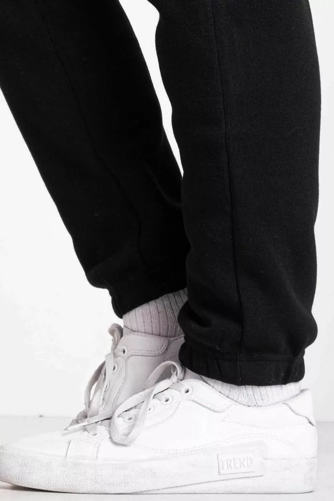 Купить Спортивные штаны мужские на флисе, цвет черный, 129RA9998 - Фото №6