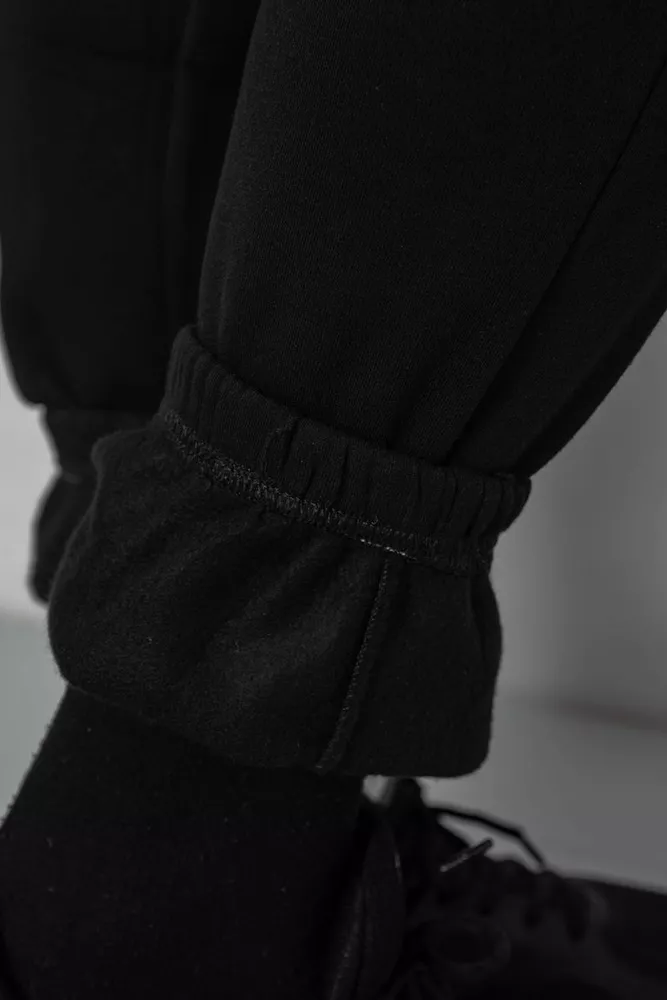 Купить Спортивные штаны мужские на флисе, цвет черный, 129RA9998 - Фото №7