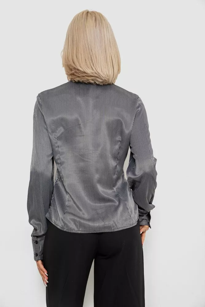 Купити Сорочка класична в смужку, колір чорно-білий, 230R66-1 - Фото №4