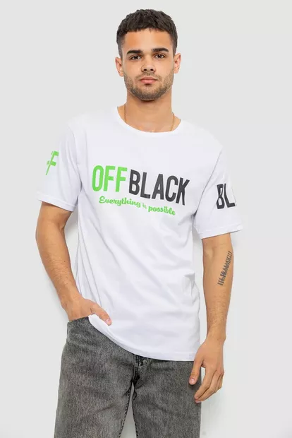Футболка чоловіча з принтом, колір білий, 244R1015