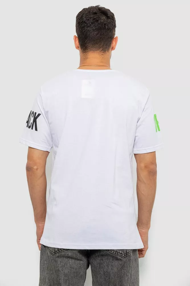 Купить Футболка мужская с принтом, цвет белый, 244R1015 - Фото №4