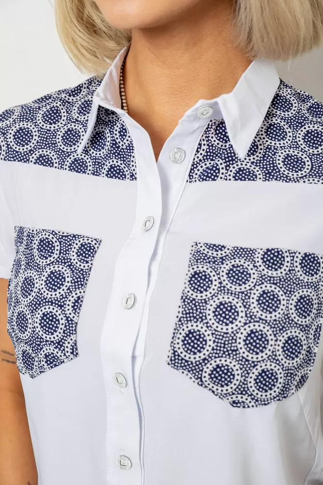 Купити Сорочка класична з принтом  -уцінка, колір білий, 230R7214-1-U-6 - Фото №5