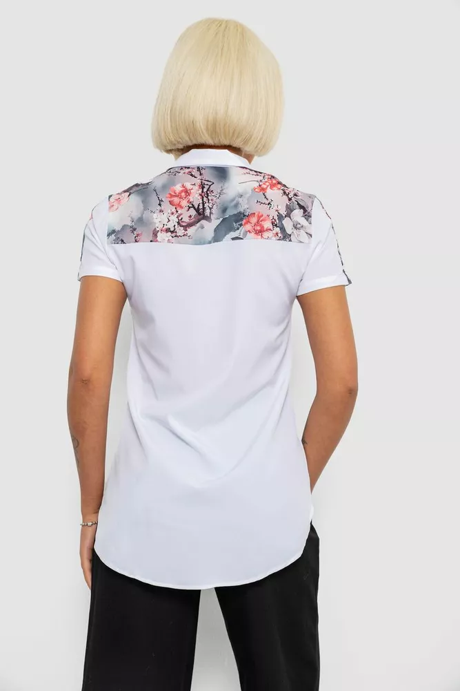 Купити Сорочка класична з принтом  -уцінка, колір білий, 230R7211-2-U-12 - Фото №4