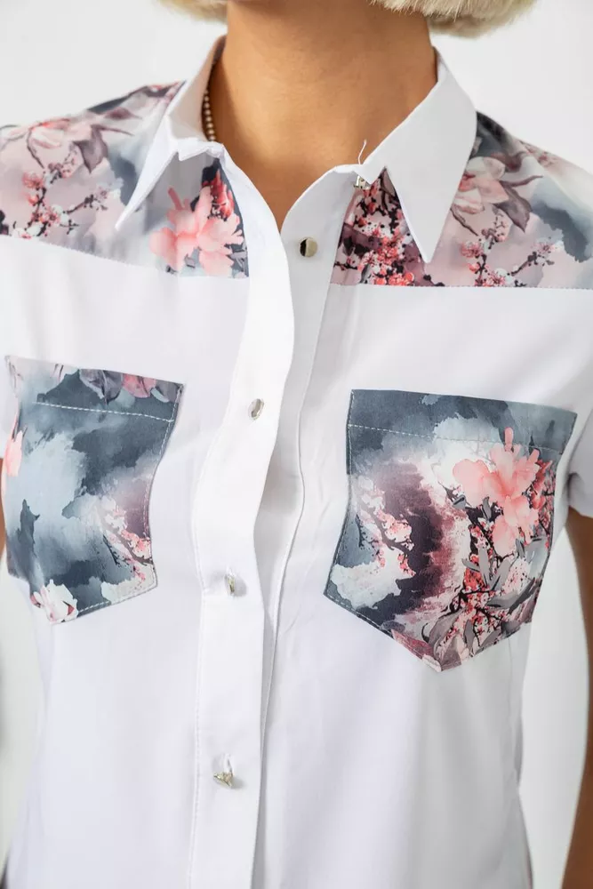 Купити Сорочка класична з принтом  -уцінка, колір білий, 230R7211-2-U-13 - Фото №5