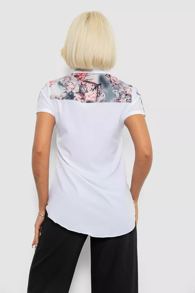 Купити Сорочка класична з принтом  -уцінка, колір білий, 230R7211-U-18 - Фото №4
