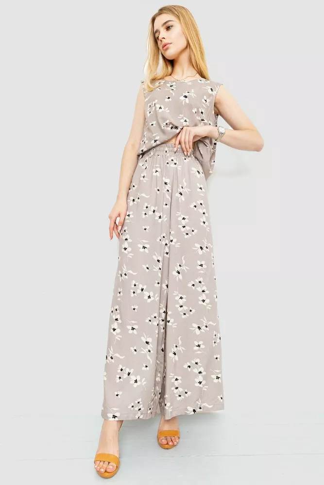 Купити Штани жіночі штапель, колір бежевий, 102R330 - Фото №2