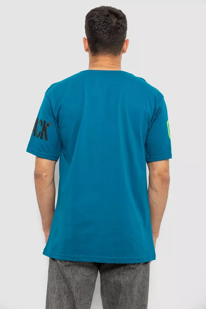 Купить Футболка мужская с принтом, цвет бирюзовый, 244R1015 - Фото №4