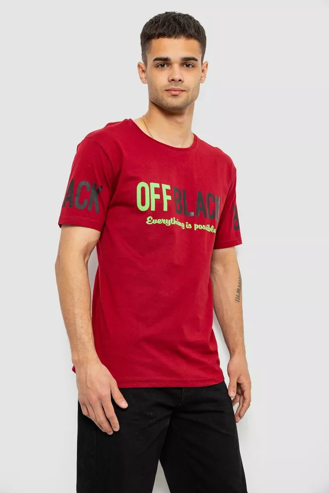 Купить Футболка мужская с принтом, цвет бордовый, 244R1015 - Фото №3