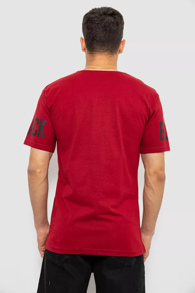 Купить Футболка мужская с принтом, цвет бордовый, 244R1015 - Фото №4