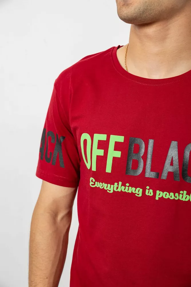 Купить Футболка мужская с принтом, цвет бордовый, 244R1015 - Фото №5