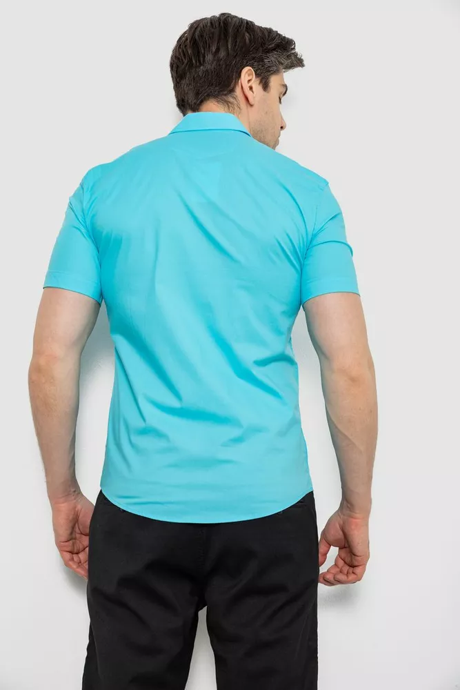 Купить Мужская рубашка однотонная, цвет голубой, 186R7008 - Фото №4