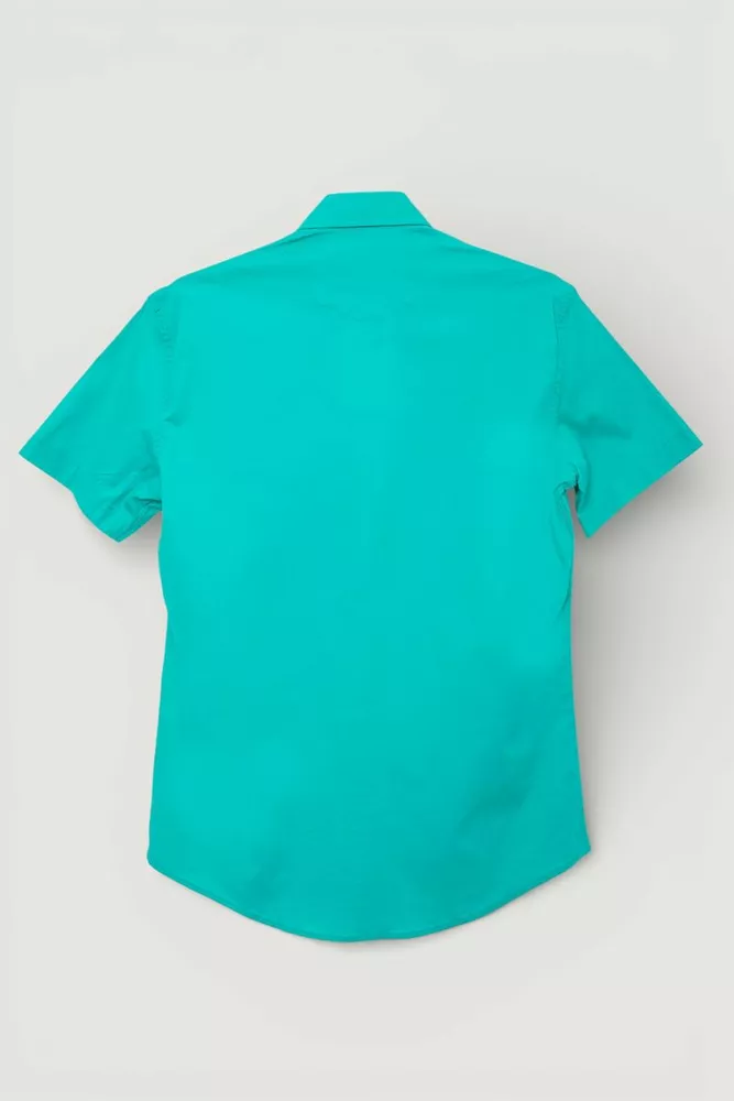 Купить Мужская рубашка однотонная, цвет зеленый, 186R7008 - Фото №3