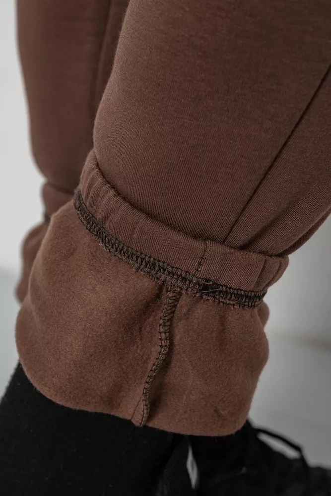 Купить Спортивные штаны мужские на флисе, цвет коричневый, 129RA9998 - Фото №7