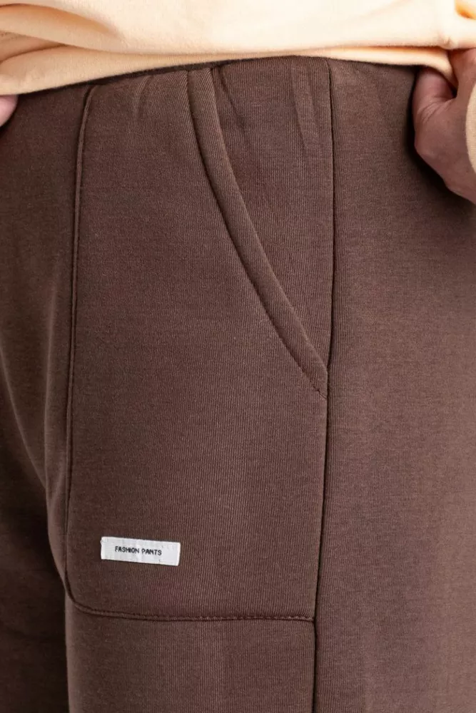 Купить Спортивные штаны мужские на флисе, цвет коричневый, 129RA9998 - Фото №4