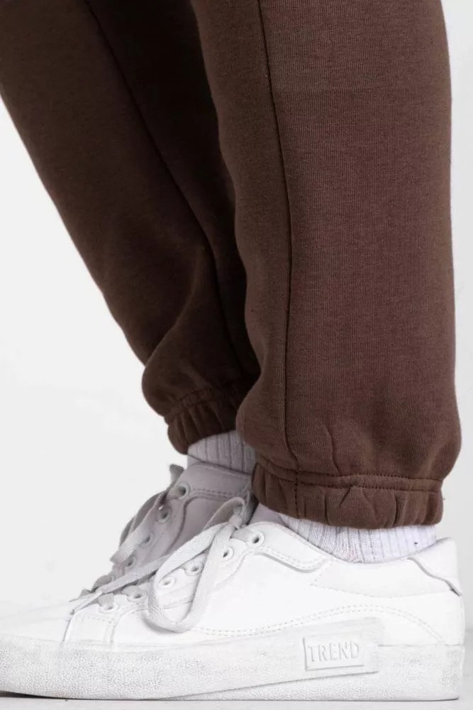 Купить Спортивные штаны мужские на флисе, цвет коричневый, 129RA9998 - Фото №5