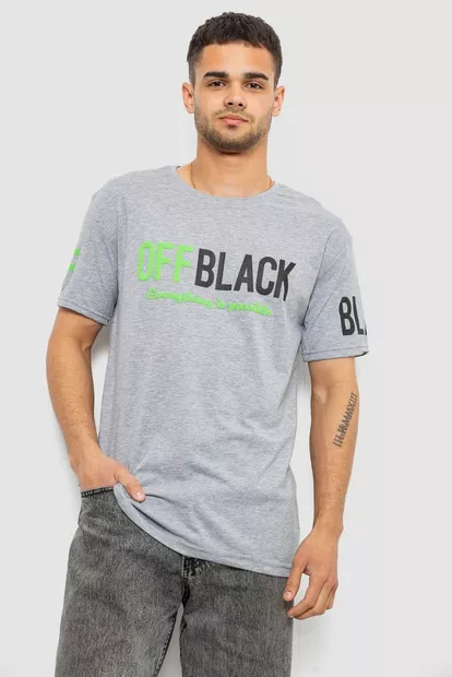 Футболка чоловіча з принтом, колір сірий, 244R1015