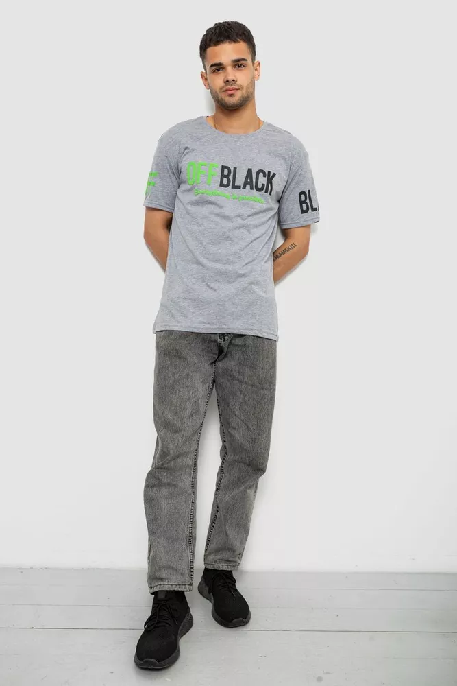 Купить Футболка мужская с принтом, цвет серый, 244R1015 - Фото №2