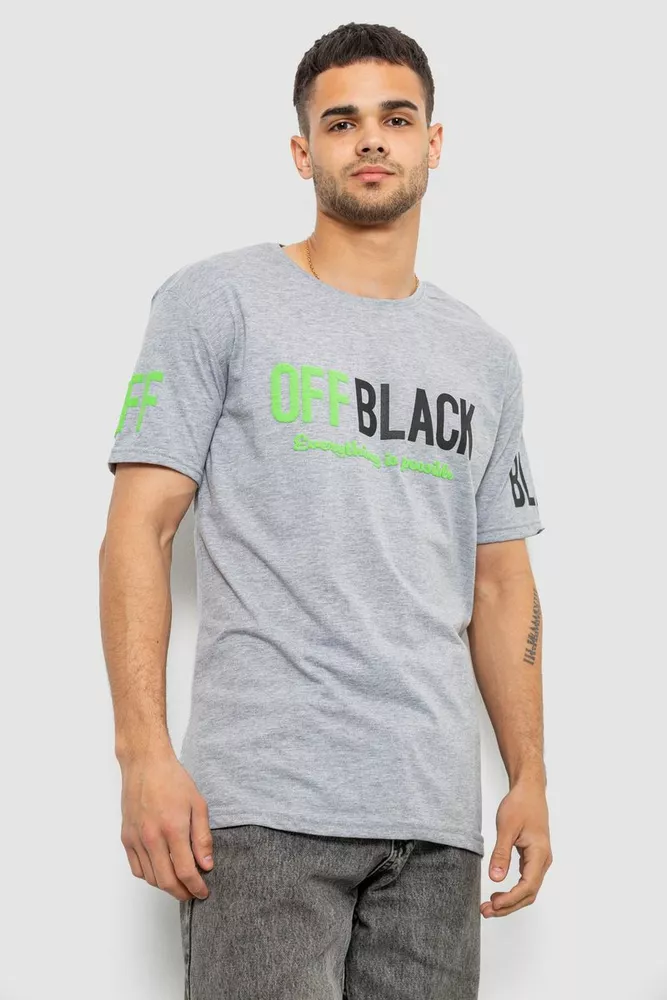 Купить Футболка мужская с принтом, цвет серый, 244R1015 - Фото №3