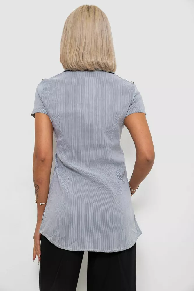 Купить Рубашка-туника в полоску  -уценка, цвет серый, 230R665-U-13 - Фото №4