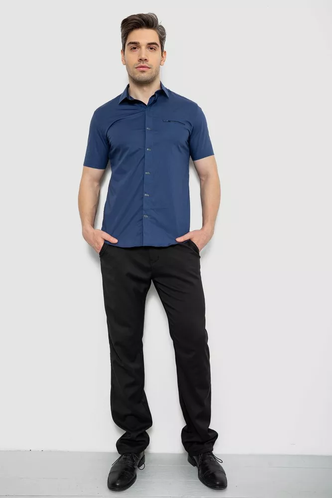 Купити Чоловіча сорочка однотонна, колір синій, 186R7008 - Фото №2