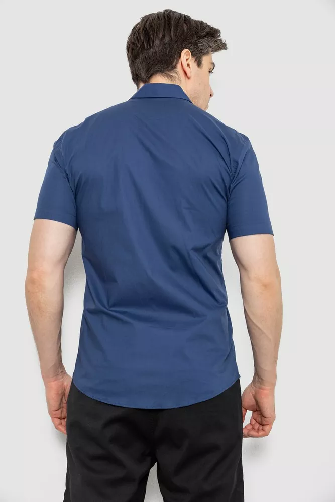 Купити Чоловіча сорочка однотонна, колір синій, 186R7008 - Фото №4
