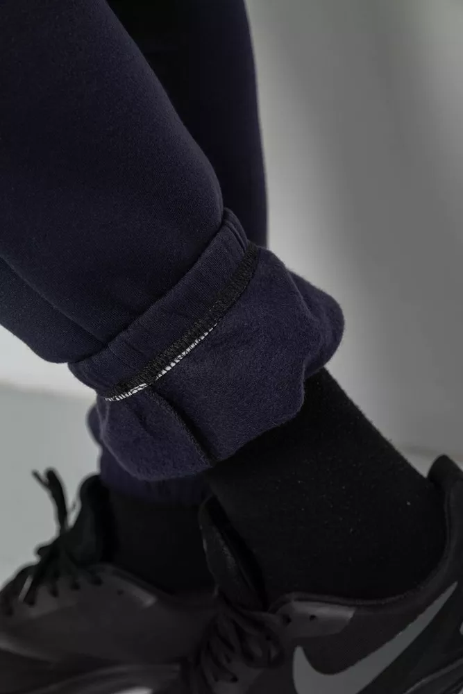 Купити Спортивні штани чоловічі на флісі, колір синій, 129RA9998 - Фото №7