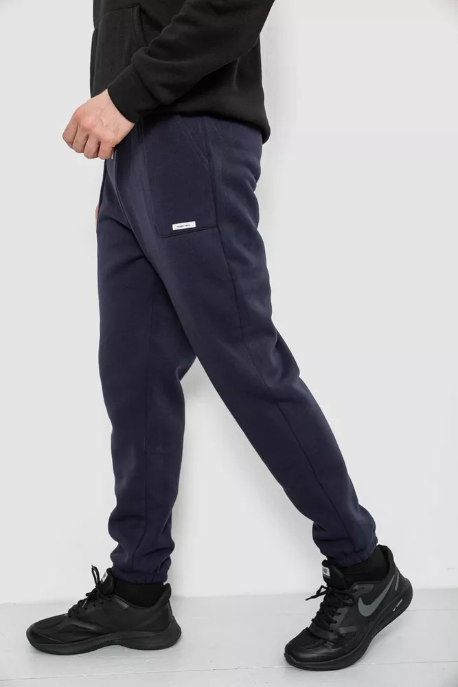 Купити Спортивні штани чоловічі на флісі, колір синій, 129RA9998 - Фото №3